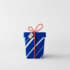 3d gift box with bow.3d illustration.
