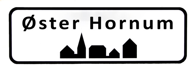 City sign of Øster Hornum - Øster Hornum Byskilt