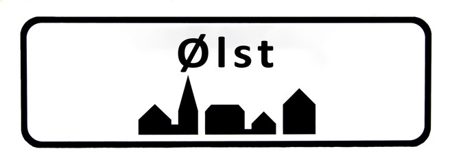 City sign of Ølst - Ølst Byskilt