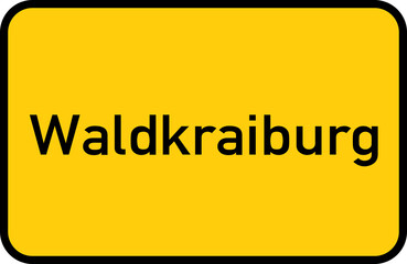 City sign of Waldkraiburg - Ortsschild von Waldkraiburg