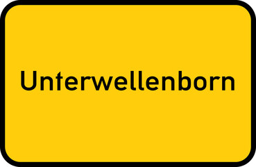 City sign of Unterwellenborn - Ortsschild von Unterwellenborn