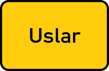 City sign of Uslar - Ortsschild von Uslar