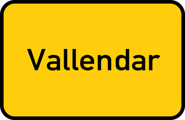 City sign of Vallendar - Ortsschild von Vallendar
