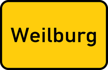 City sign of Weilburg - Ortsschild von Weilburg