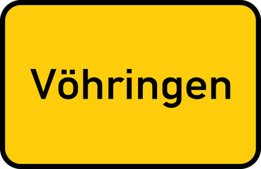 City sign of V&ouml;hringen - Ortsschild von V&ouml;hringen
