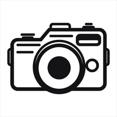  Dslr black camera on white background