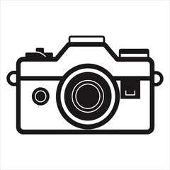  Dslr black camera on white background