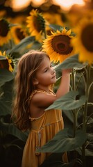 Fields of Laughter Vibrant Joy in Sunflower Meadows