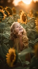 Summer's Delight Child's Wonder in Sunflower Paradise