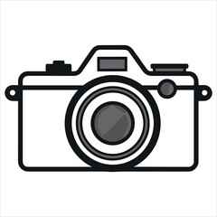  Dslr black camera on white background