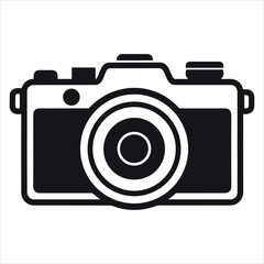  Dslr black camera on white background