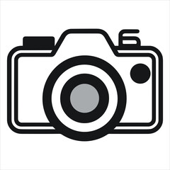  Dslr black camera on white background