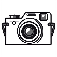  Dslr black camera on white background