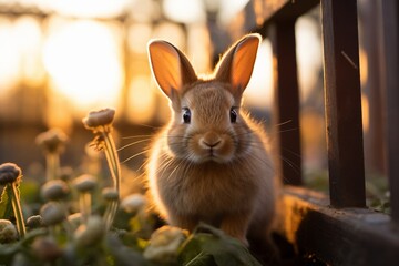 Baby hare in the garden