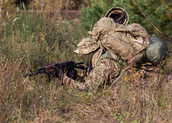 Ukrainian soldier in military uniform 