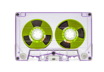 used vintage audio tape cassette isolated, a symbol of 80s, 90s period