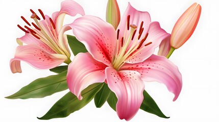 Pink Lily Flower  - obrazy, fototapety, plakaty