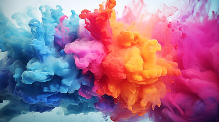 Obraz premium Watercolors that explode together, many beautiful colors