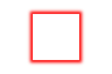 Neon red frame on transparent background