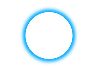 Neon blue frame on transparent background