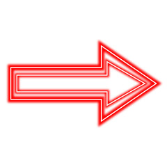 Neon red arrow icon png