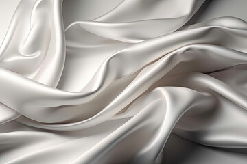White soft satin smooth fabric luxury textile on light background. Textile Mockup	
 - obrazy, fototapety, plakaty