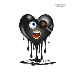 Black Heart is a bad, evil person. Vector symbol.
