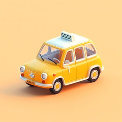 Taxi illustration, material, icon, vector, decorative design element, transparent background, app icon, 3D rendering icon