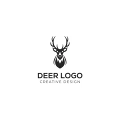 Zelfklevend Fotobehang unique deer circular logo design icon © MstAmbia