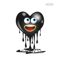 Black Heart is a bad, evil person. Vector symbol.
