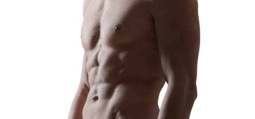 Athletic shirtless man showing off his muscular body