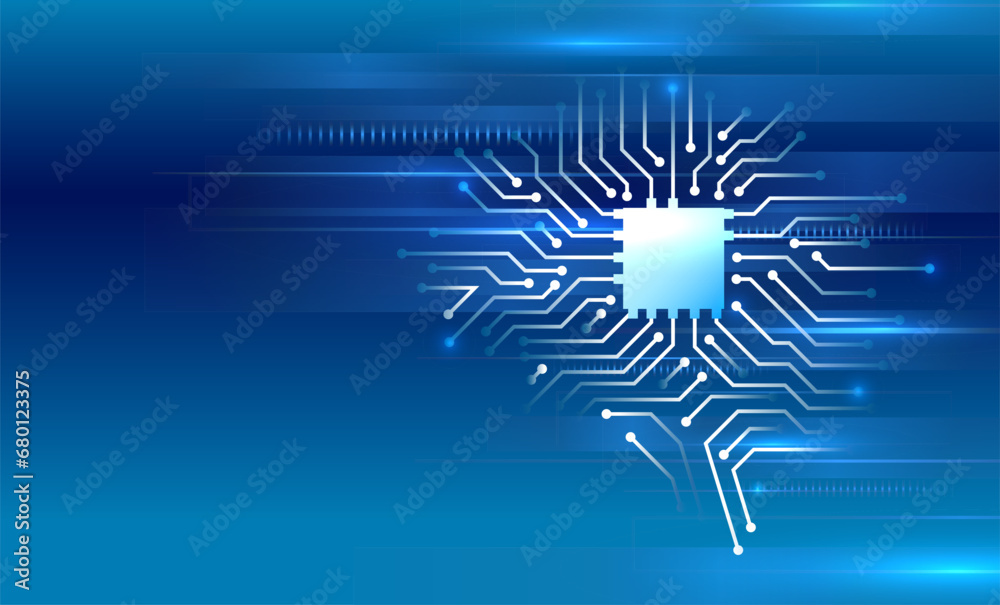 Aufkleber Digital brain, vector software digital code. The abstract face of artificial intelligence. Head silhouette with particles on a dark blue background, data analysis, data science. Network interpretation