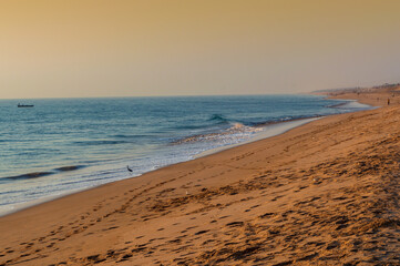 Beautiful clean golden beach of Madhavpur, Gujrat, India.