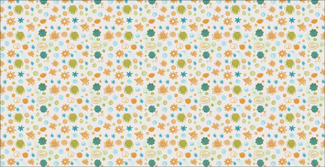 seamless pattern with flowers, Vector seamless beige pattern with white drops. Monochrome abstract floral background