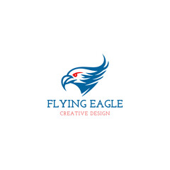unique flying eagle logo design icon