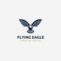 unique flying eagle logo design icon