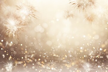 Magical sparkle wonderland. Glittering christmas bokeh background in soft and bright tones. Glamorous night xmas lights. Shimmering silver and gold sparkle for festive effect
