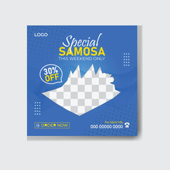  Food menu and restaurant social media banner template