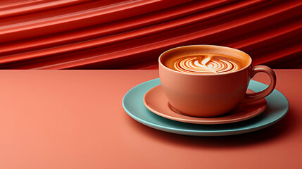 Latte Art Coffee Background. Generative AI.