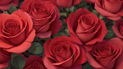 Beautiful background of roses wide-angle image.