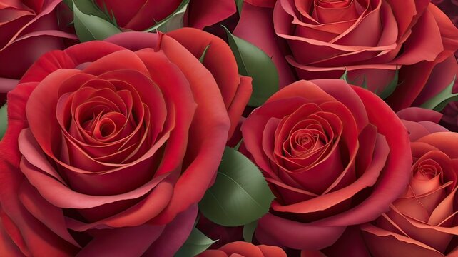 Beautiful background of roses wide-angle image.