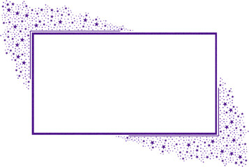 Purple rectangular frame with Purple Sparkling Stars 17
