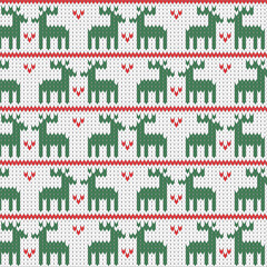 Christmas deer continuous pattern background vector illustration