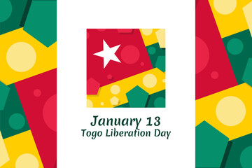January 13, Liberation day of Togo vector illustration. Suitable for greeting card, poster and banner.