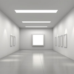 Fototapeta premium A minimalist art gallery with a single large empty 
