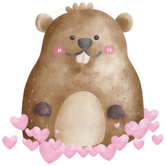 Groundhog love minimal animal pet toy
