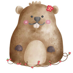 Groundhog love minimal animal pet toy