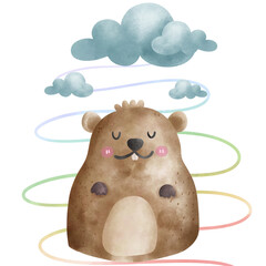 Groundhog love minimal animal pet toy