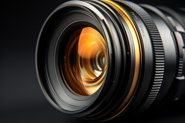 a close up of a camera lens - obrazy, fototapety, plakaty