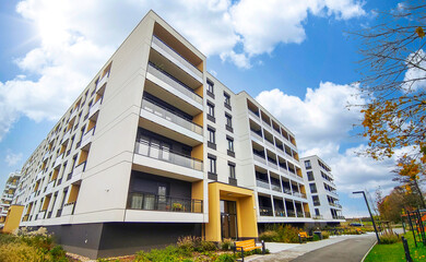 Modern block of flats appartment building